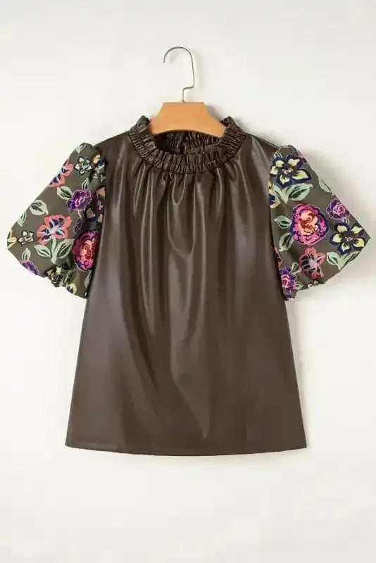 Blouses Lucky Bloom Leatherette Blouse