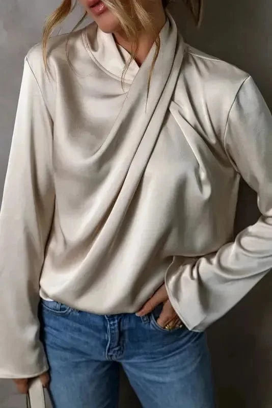 Blouses Luxe Satin Crossover Blouse