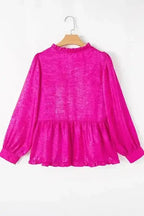 Blouses Metallic Frilled Babydoll Blouse