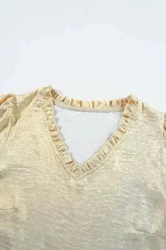 Blouses Metallic Velvet Babydoll Blouse