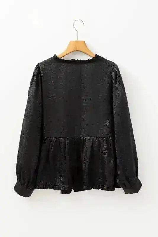 Blouses Metallic Velvet Babydoll Blouse