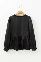 Blouses Metallic Velvet Babydoll Blouse