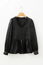 Blouses Metallic Velvet Babydoll Blouse