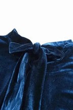 Blouses Mock Velvet Blouse - Puff Sleeve