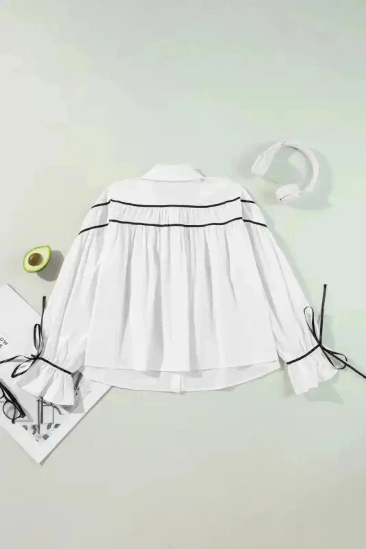 Blouses Monochrome Elegance Bowtie Blouse
