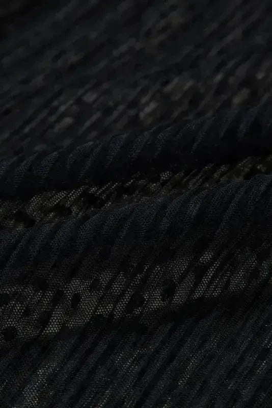 Blouses Noir Dot Lace Illusion Blouse