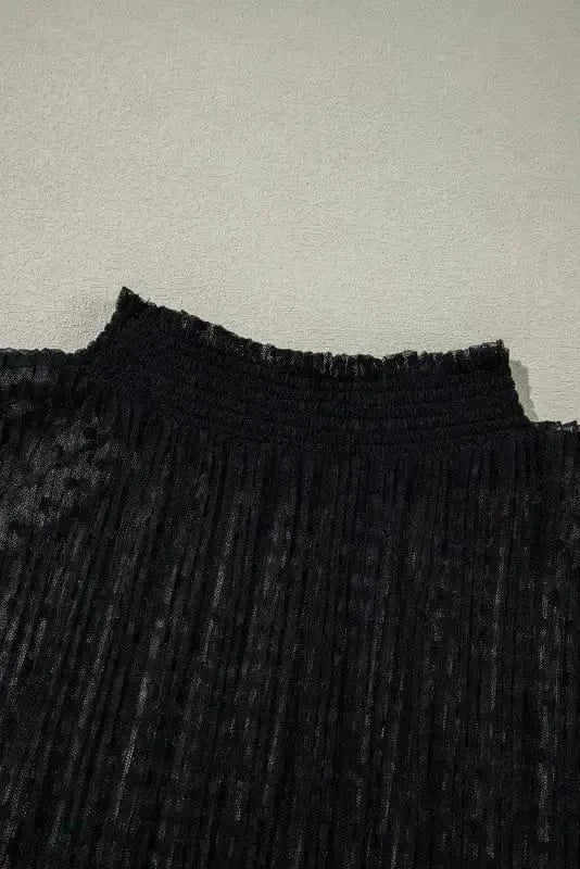 Blouses Noir Dot Lace Illusion Blouse