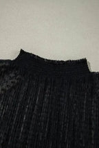 Blouses Noir Dot Lace Illusion Blouse