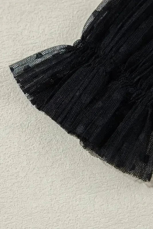 Blouses Noir Dot Lace Illusion Blouse