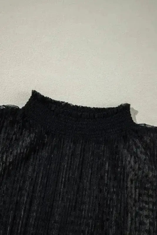 Blouses Noir Dot Lace Illusion Blouse