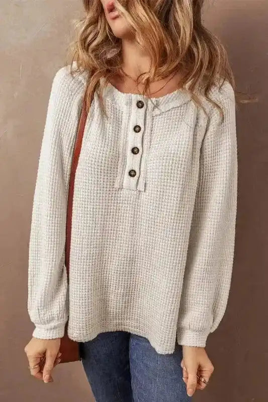 Blouses Oatmeal / S / 70%Polyester+27%Viscose+3%Elastane Weekend Leisure Loose Fit Top