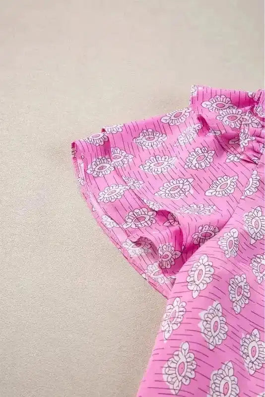 Blouses Pink Vintage Floral Blouse