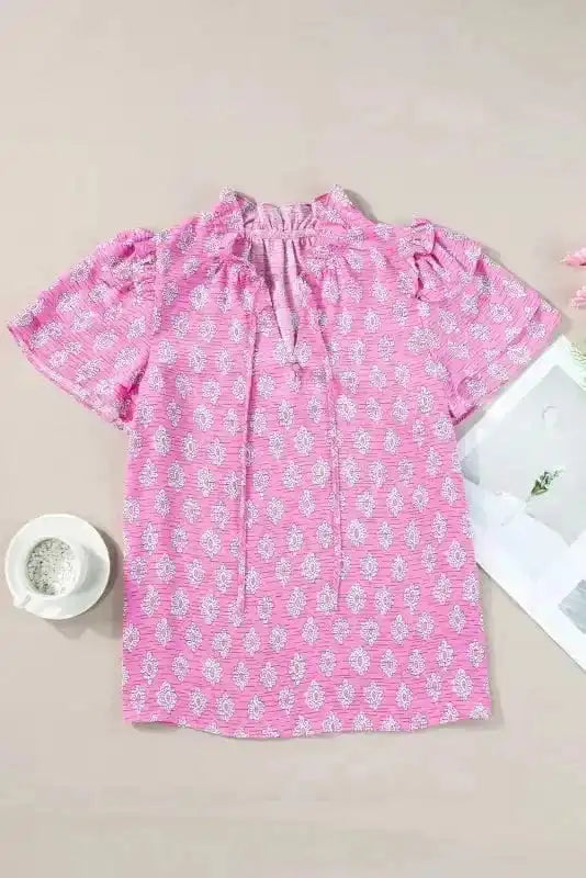 Blouses Pink Vintage Floral Blouse