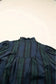 Blouses Plaid Elegant Blouse - Puff Sleeve Frilled Trim