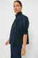 Blouses Plaid Elegant Blouse - Puff Sleeve Frilled Trim