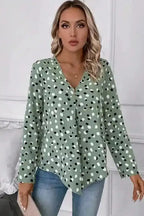 Blouses Polka Charm V-Neck Blouse