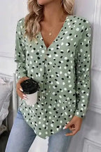 Blouses Polka Charm V-Neck Blouse