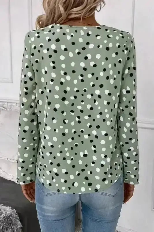Blouses Polka Charm V-Neck Blouse