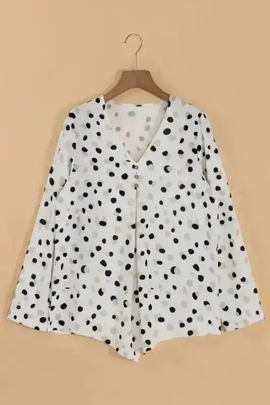 Blouses Polka Charm V-Neck Blouse