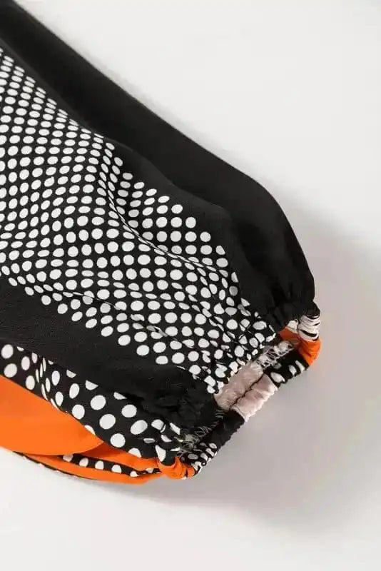Blouses Polka Dot Blouse - Black & Orange