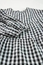 Blouses Retro Checkered Babydoll Blouse