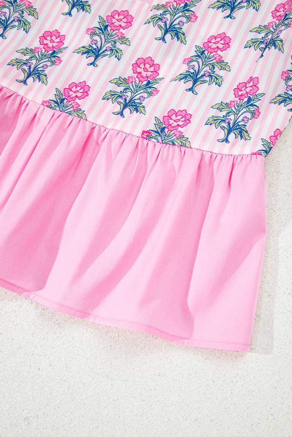 Blouses Rose Floral Peplum Blouse