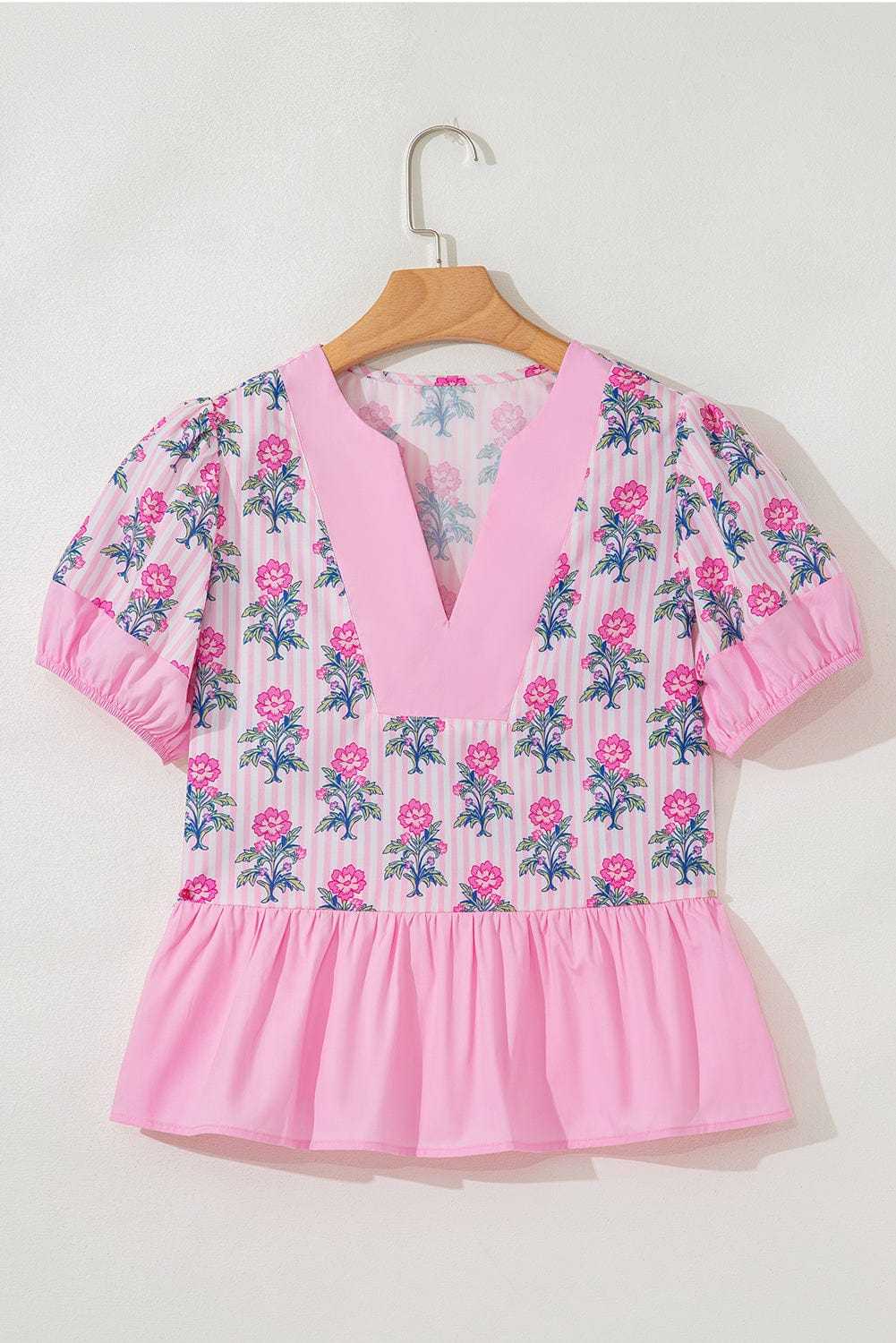 Blouses Rose Floral Peplum Blouse