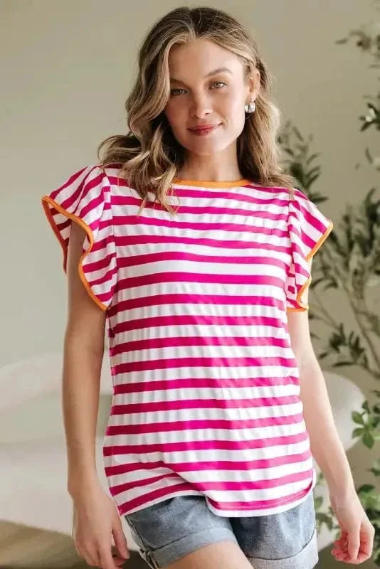 Blouses Rose Red Striped Blouse