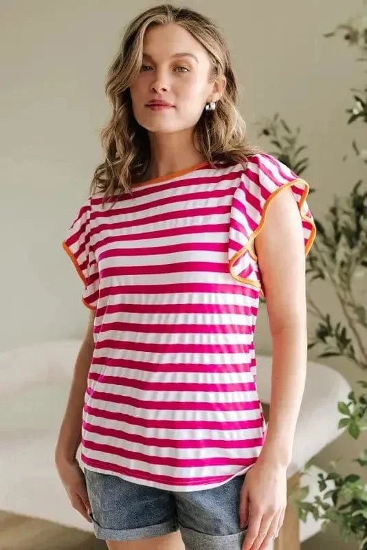 Blouses Rose Red Striped Blouse