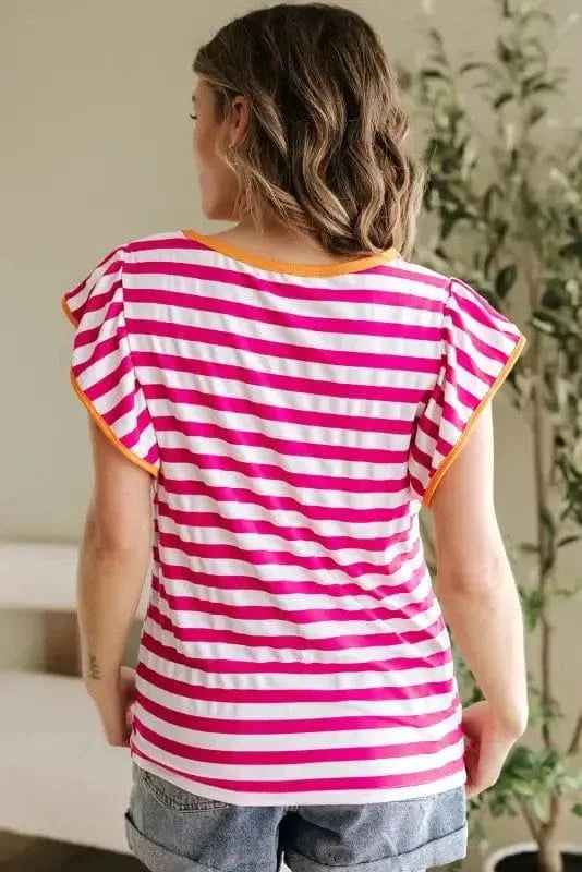 Blouses Rose Red Striped Blouse
