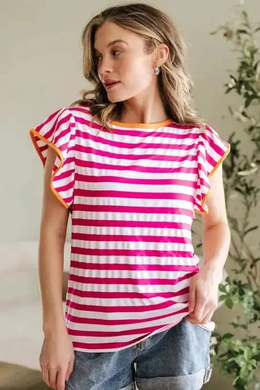 Blouses Rose Red Striped Blouse