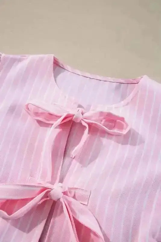 Blouses Rosy Ribbon Puff Blouse