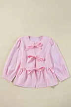 Blouses Rosy Ribbon Puff Blouse