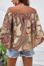 Blouses & Shirts Boho Bliss Shirred Paisley Blouse