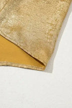 Blouses & Shirts Velvet Glow Metallic Gold Blouse
