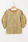 Blouses & Shirts Velvet Glow Metallic Gold Blouse