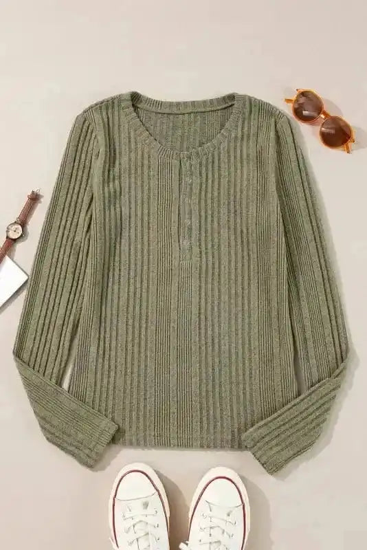 Blouses Sleek Silhouette Ribbed Blouse
