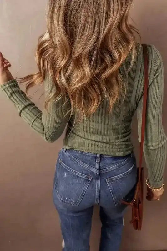 Blouses Sleek Silhouette Ribbed Blouse