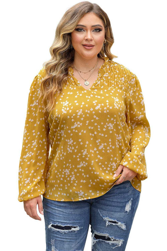 Blouses Split Neck Crinkled Blouse