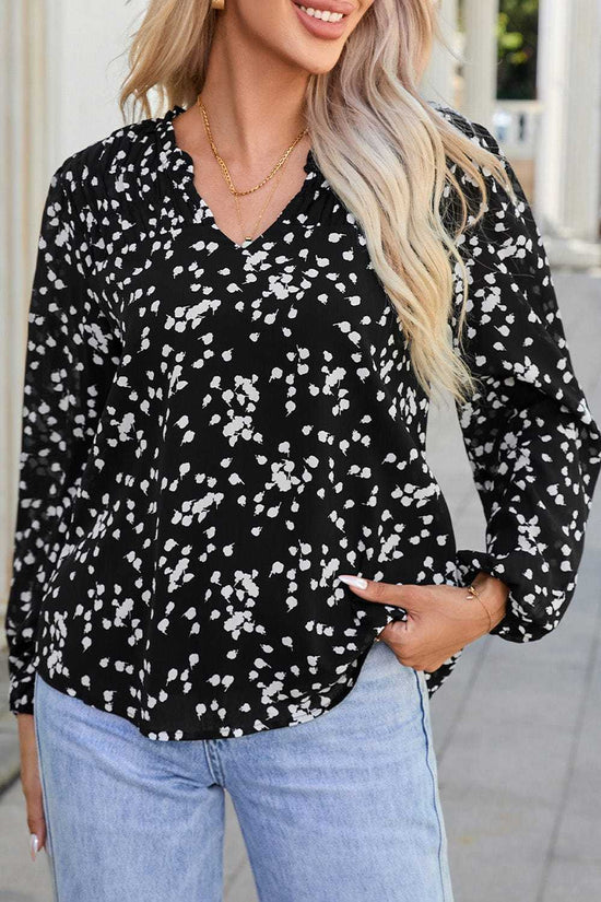 Blouses Split Neck Crinkled Blouse