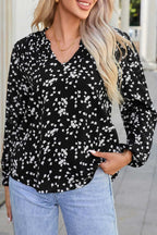 Blouses Split Neck Crinkled Blouse