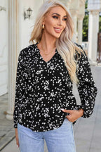 Blouses Split Neck Crinkled Blouse