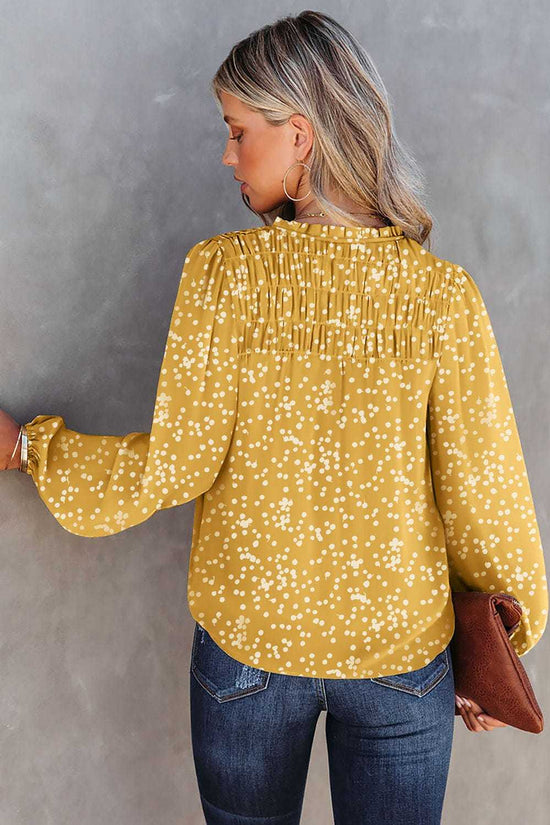 Blouses Split Neck Crinkled Blouse