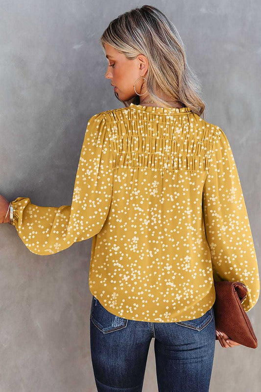 Blouses Split Neck Crinkled Blouse