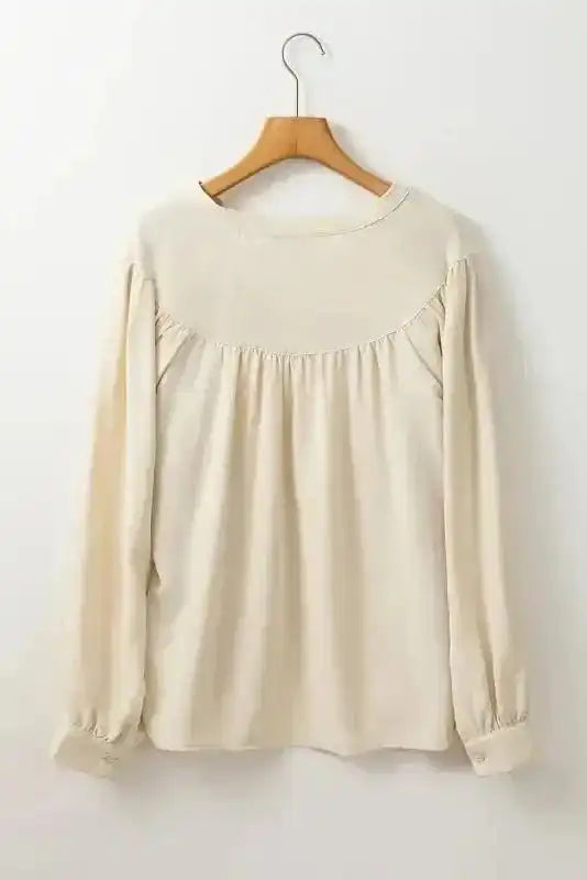 Blouses Stylish Notched V-Neck Blouse