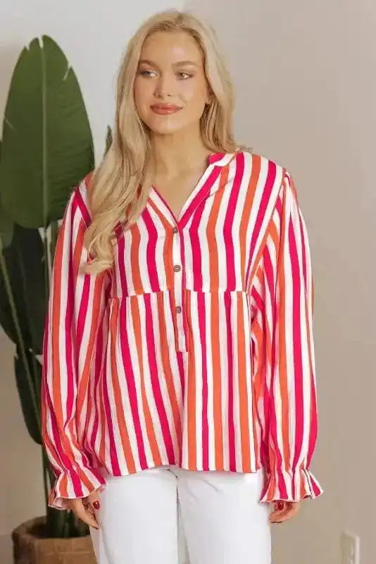 Blouses Sunset Stripe Balloon Blouse