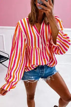 Blouses Sunset Stripe Balloon Blouse