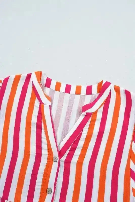 Vibrant Striped Balloon Sleeve Textured Blouse Women UK styled as a joyful summer occasion outfit — Fashionfitz