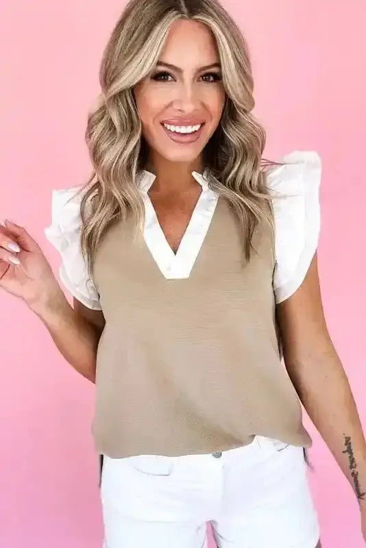Blouses Urban Vibe Knit Top - Ruffled Textured