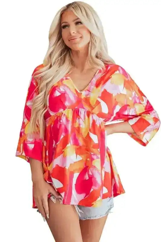 Blouses Vivid Vibes Babydoll Blouse